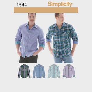 Simplicity 1544 Sewing Pattern - Men's Shirts - Size 34-42 or 44-52/uncut