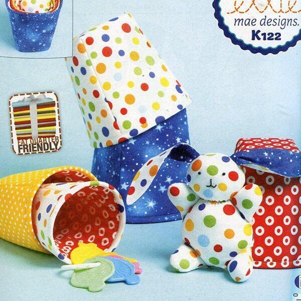 Kwik Sew K122  Ellie Peekaboo Bunny Soft Fabric Stacking Cups Sewing Pattern / Uncut FF