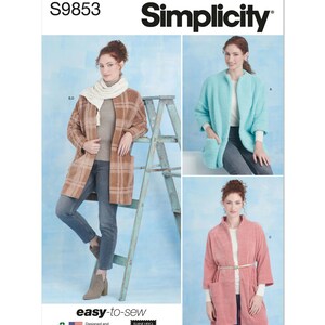 Simplicity S9853 Sewing Pattern - Misses Coats and Scarf by Elaine Heigl Designs - SizeXS-XL/Uncut