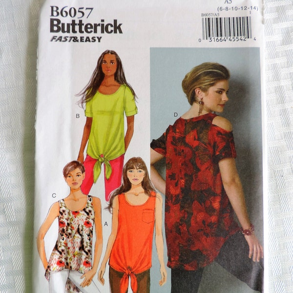 Butterick B6057 Size 6-14 or 14-22 Sewing Pattern Misses Tops Tunics / Uncut FF