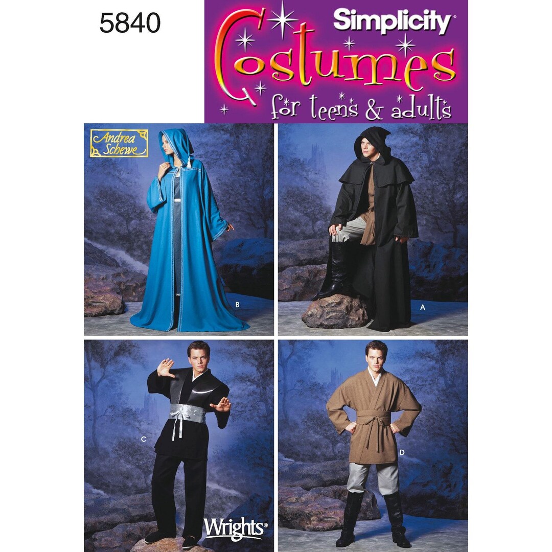 Simplicity 5849 Sewing Pattern - STAR Wars Style Jedi Robe, Spock Star ...