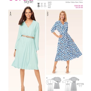 Burda Sewing Pattern 6629 Size 10-20 Misses Dress with Flared Skirt  / Uncut FF