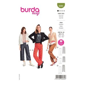 Burda 6085 Sewing Pattern Women Pants  Size 8 - 18 Yoga Pants Pull On Pants