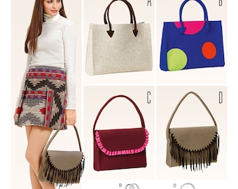 Burda Sewing Pattern 6622 Misses Totes Handbags with Embellishments  / Uncut FF