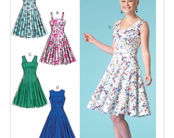 McCall&#39;s M7117 Size 6-14 or 14-22 Misses Fitted and Flared Dress Sewing Pattern /Uncut