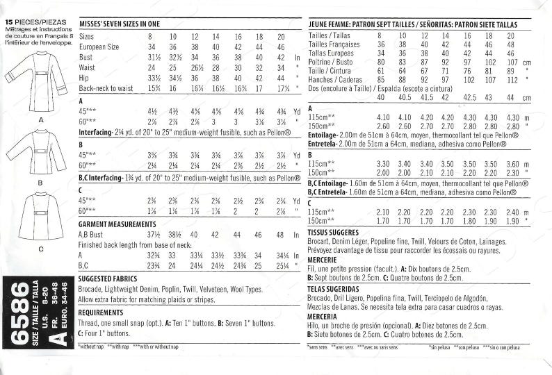 Military Coat Pattern Look Sewing Pattern 6586 Military Winter Coats Double Breasted Midi ...