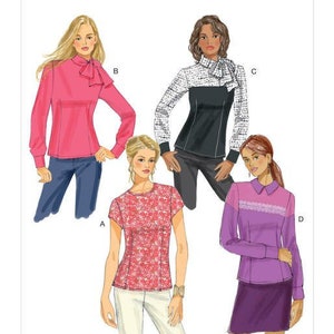 Butterick B6419 Misses Semi-Fitted Blouse Sewing Pattern  Size 6-14 or 14-22 / Uncut FF