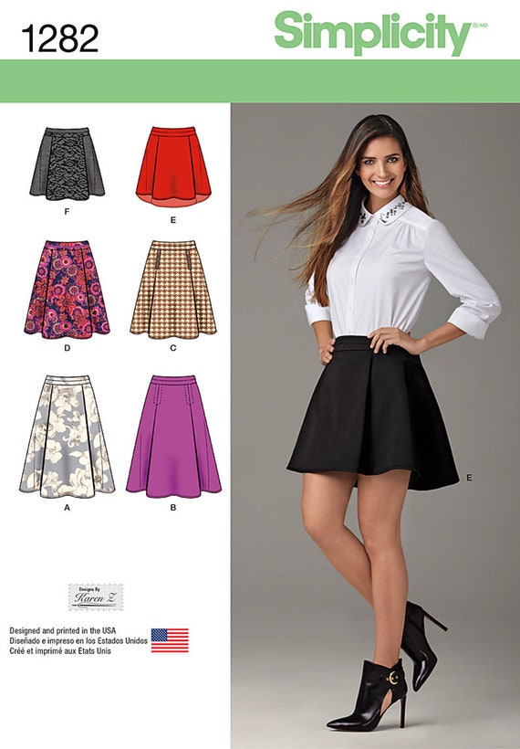【Three Times】24SS Cut-out flap skirt Simplicity 1282 Size 6-14 or 16-24 Misses' Skirts With