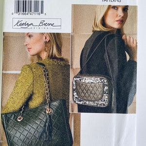 Vogue pattern v9263 handbags with quilted front & inside pocket options sewing pattern / uncut ff