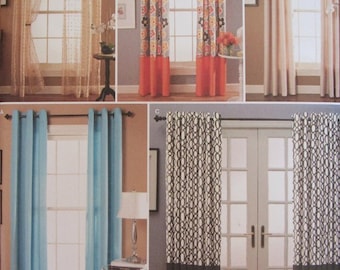 Simplicity 1437 Window Treatments Drapes with Grommet Tops Sewing Pattern / Uncut FF