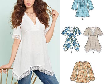 New Look 6452 Sewing Pattern - Misses Tops with Bodice and Hem Variations - Size 8-20/Uncut
