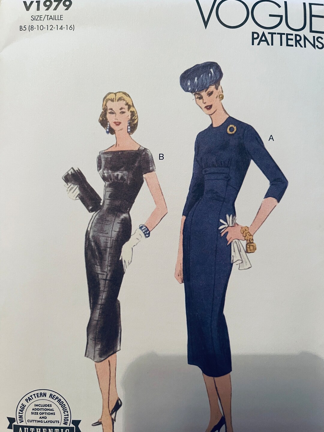 V1979 Pattern Vogue V1979 - Sewing Pattern - Misses Fitted Dress - Size 8-16/uncut - Etsy