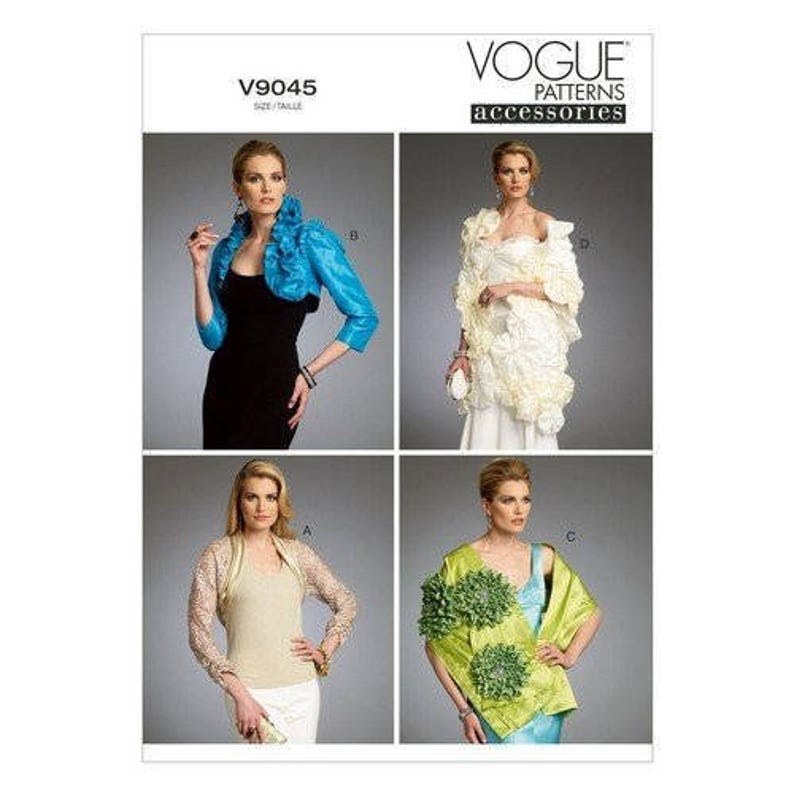 Vogue Ruffles Vogue V9045 Size 4-14 or 16-26 Misses Shrugs, Wraps and Bolero Sewing ...