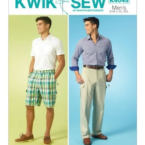 Kwik Sew K4045 Men's Cargo Shorts & Pants Sewing Pattern Size S-XXL (34-52)