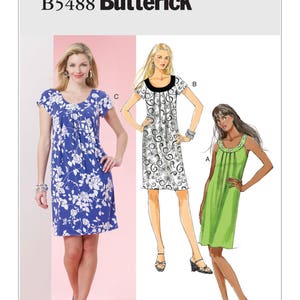 Butterick B5488 Size 4-14 or 16-26 Misses Pleated Dress with Yoke Sewing Pattern / Uncut FF