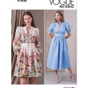 Vogue V1934 Sewing Pattern - Misses&#39; Dress in Two Lengths - Size 8-16 or 18-26