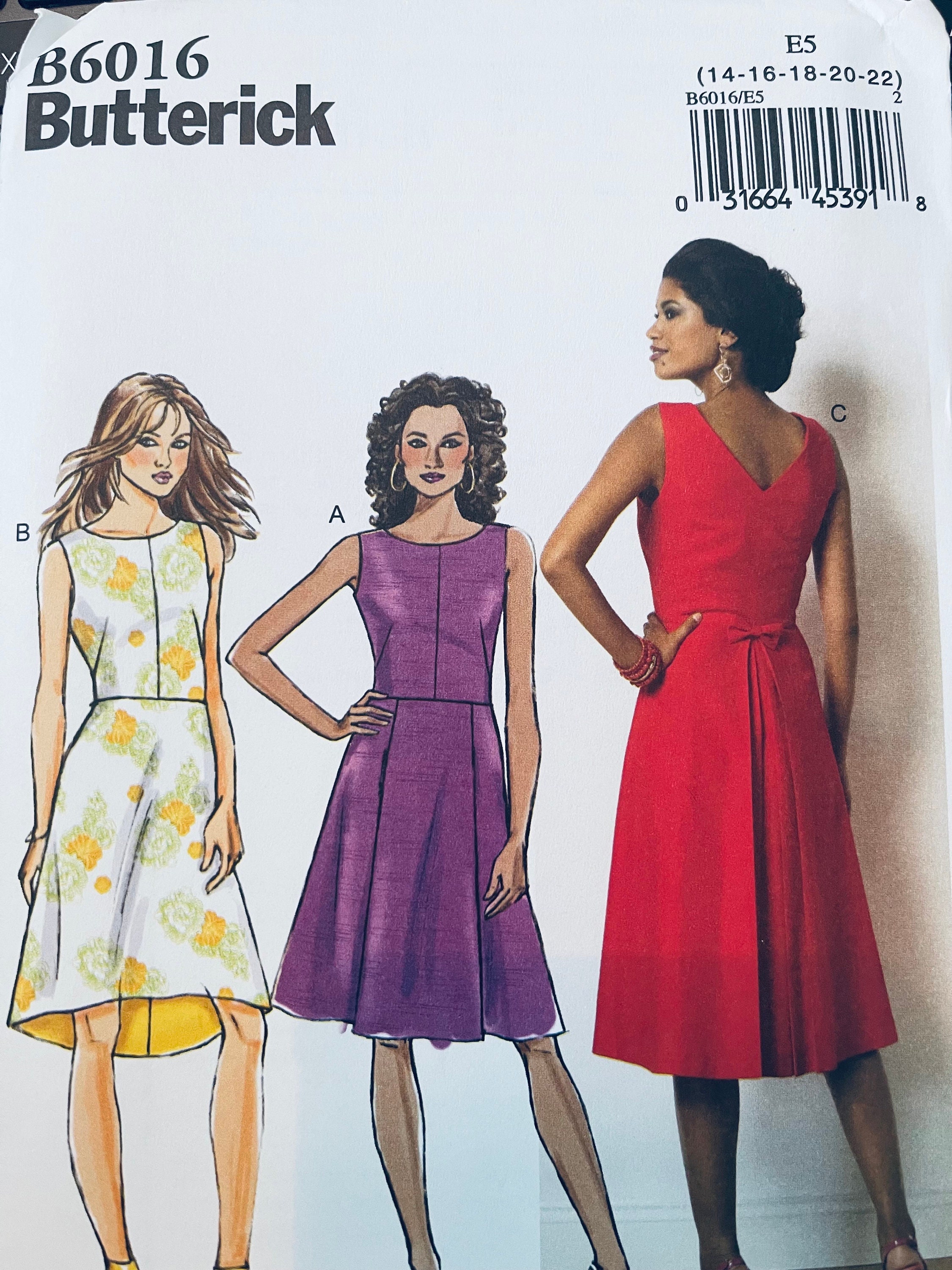 Butterick B6016 - Misses Dress Sewing Pattern Size 6-14 or 14-22 ...