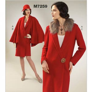 McCall's M7259 Size 6-14 Misses Coat with Detachable Cape and Collar Sewing Pattern / Uncut FF