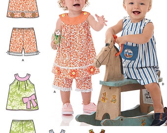 New Look 6198 Infants' Babys' Top, Shorts and Romper Sewing Pattern / UNCUT Factory Folded