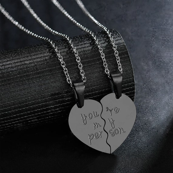Half Heart Necklace You're My Person Pendant Necklace - Etsy