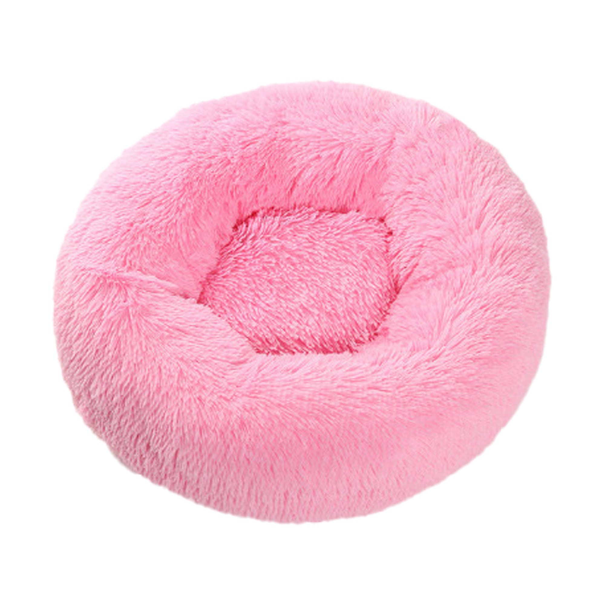 Round Plush Cat Dog Bed Cushion Cave Calming Donut Cuddler Etsy