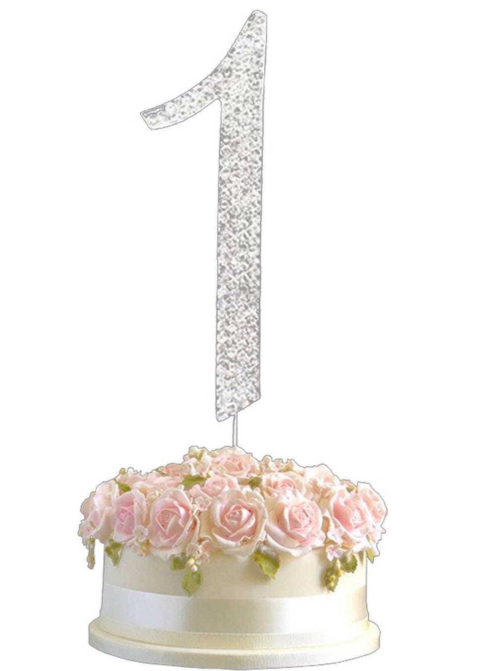 Rhinestone Diamante Decorating Gem Cake Pick Number Topper Anniversary Birthdays 