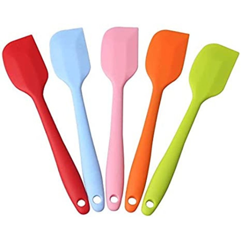 5 Pieces Silicone Spatula Heat Resistant Seamless Rubber Etsy