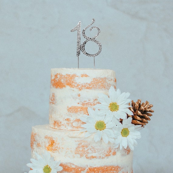 Wedding Anniversary Number Cake Topper Large Rhinestone Crystal 40th Birthday 