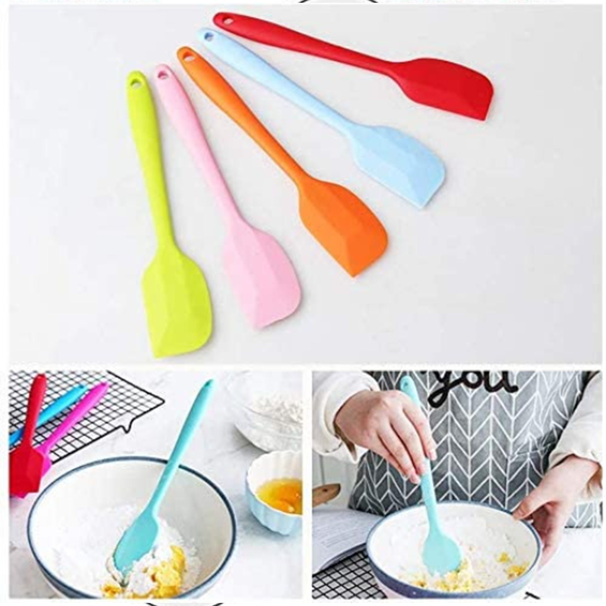 Evelots Mini Spatulas-Silicone-Heat Resistant-Frosting/Spreading/Cooking-Set/5 