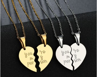 Half Heart Necklace - Etsy