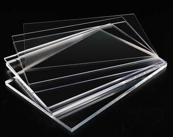 Clear Perspex Acrylic Sheet Glass Custom Cut Size A1 to A6 1mm & 2mm Thickness 