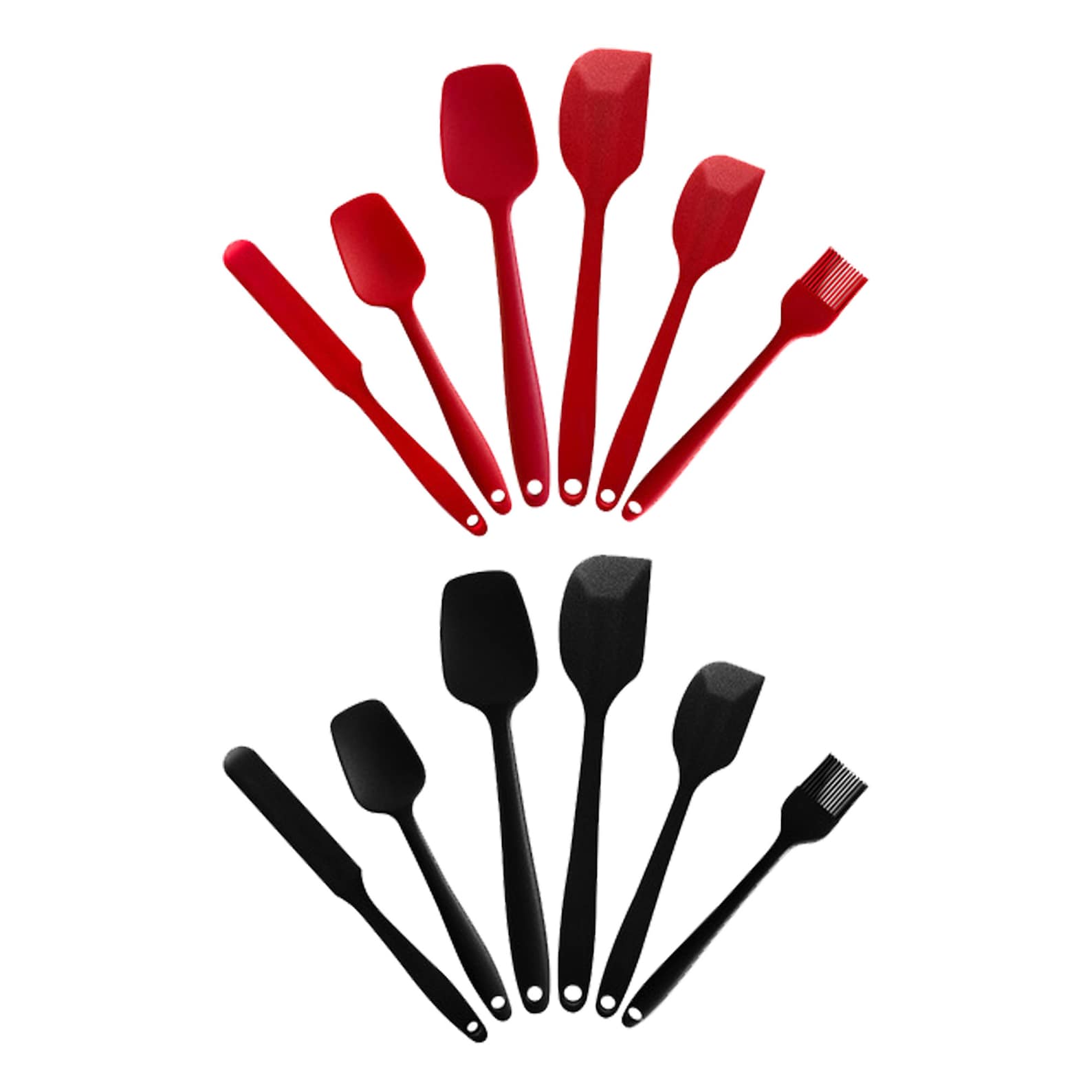 Heat Resistant Silicone Spatula Set 6 Pcs Non Stick Rubber Etsy