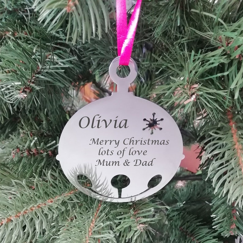 Personalised Christmas Bauble Ornament Engraved Gift for Etsy