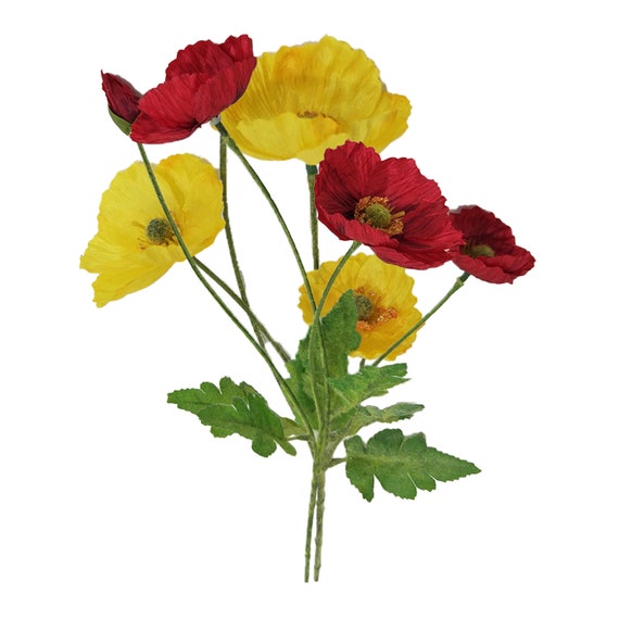 Yellow real dry embossed leaf petals, colorful embossed Winter Fake Flowers