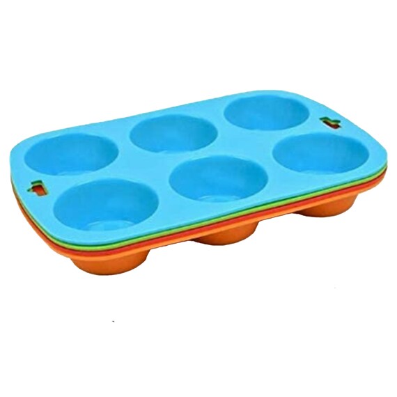 Non Stick Silicone Moulds 6 Cup Tray Shape Baking Pan Tools Kitchen Bakeware  for Baking Bun, Muffin, Cake, Cupcakes 