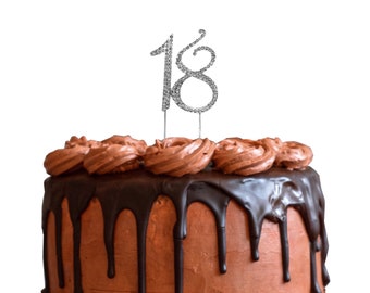 Happy Birthday 18th Cake Pick Topper Decor Rhinestone s Sparkle Diamante Cr Z6R8 