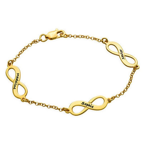 925 Sterling Silver Bracelet Infinity Personalised Pendant Custom