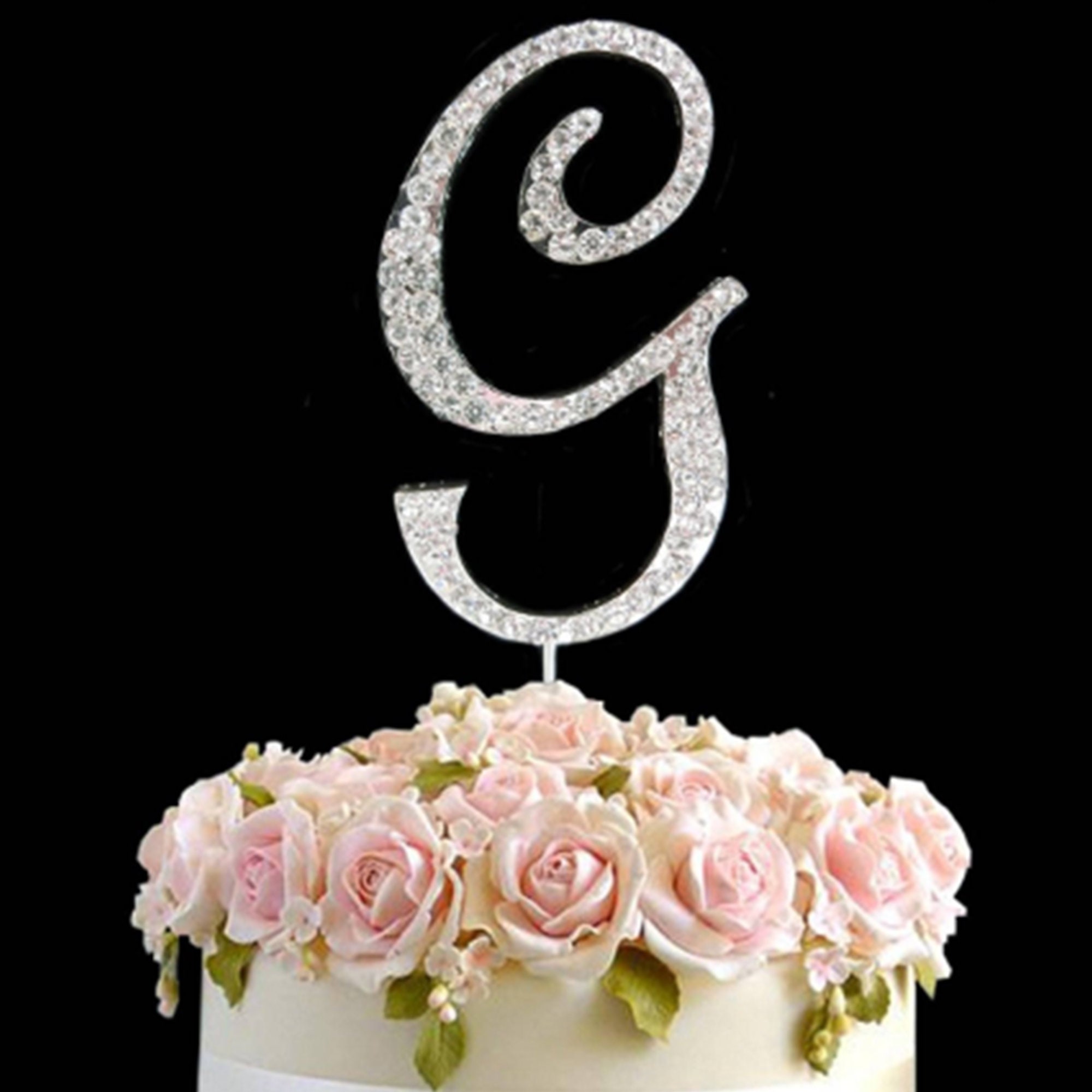 Letter Y Gold Small Unik Occasions Sparkling Collection Crystal Rhinestone Monogram Cake Topper