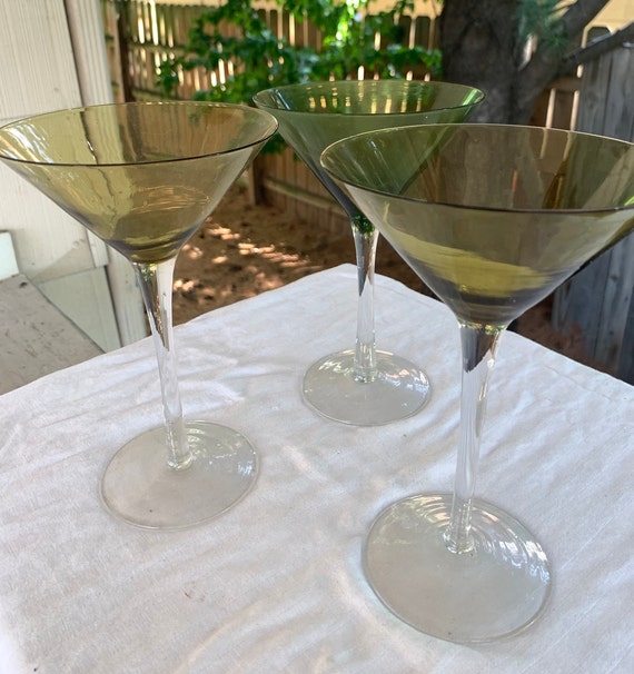 Vintage Colored Martini Glasses Etsy