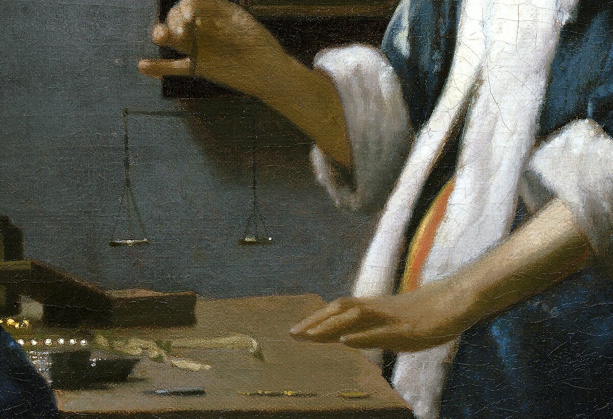 Woman Holding a Balance 1664 Johannes Vermeer Dutch Etsy