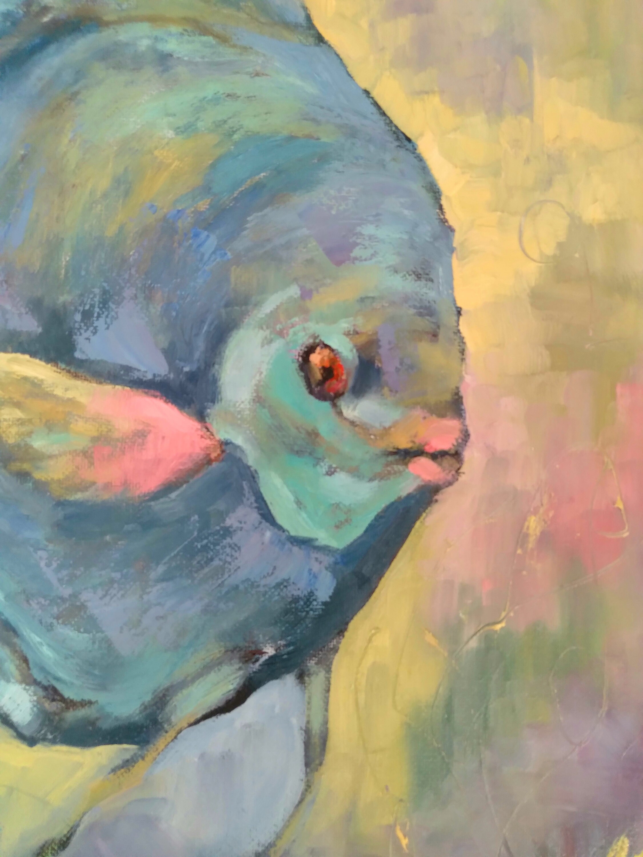 Original Discus Oil Painting, Blue Fish Artwork, Ocean Creature Artwork ...