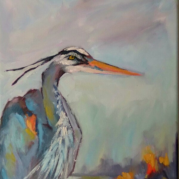 Water Bird Oil Painting - Etsy