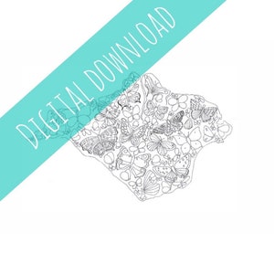 Digital Download Isle of Wight Butterflies colouring sheet