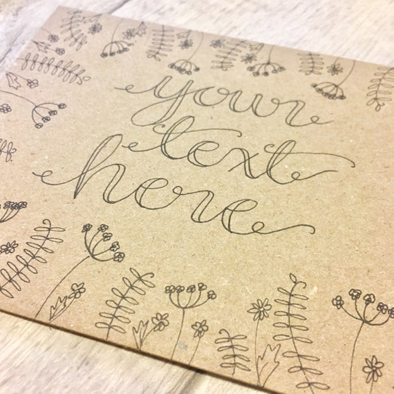 Personalised hand lettered card custom hand lettered card | Etsy