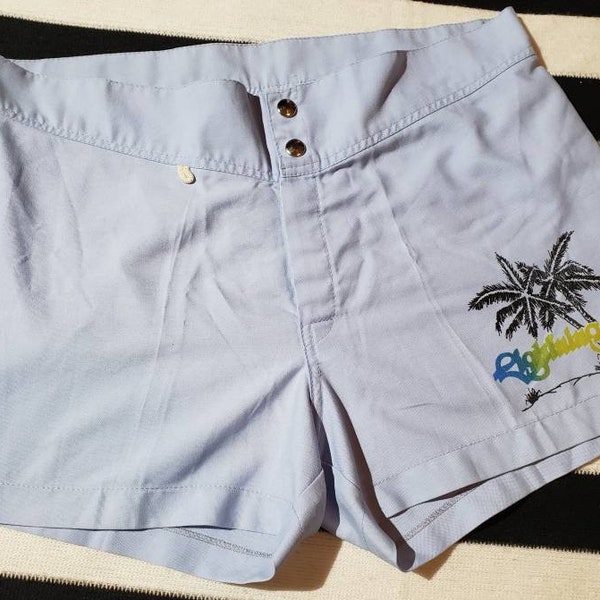 Vintage Retro Lightning Bolt Shorts Surf Trunks Rainbow Logo Excellent Women's Board Shorts 12/14