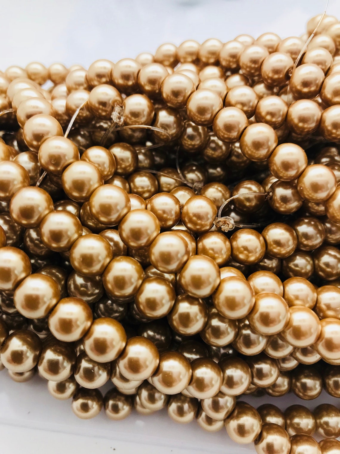 Glass Pearlslight Goldenrodmulti Sizewholesale24 Etsy