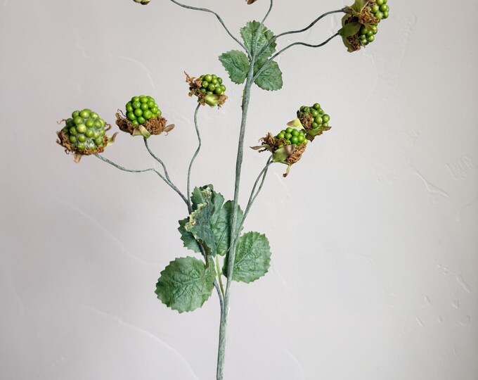 Green Wild Raspberry Stem, Faux Berry Spray, Wreath Making Stem, DIY ...