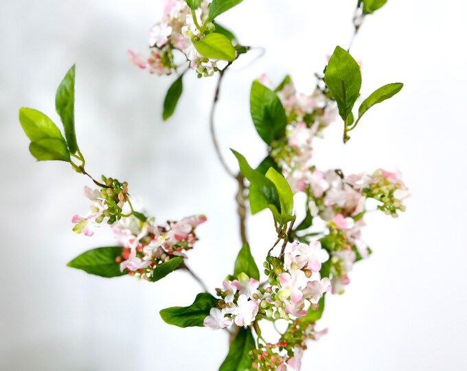 Pink Mini Flower Stem, Faux Floral Stem for Wreath Making and