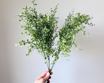 Button Fern Bush, Artificial Greenery for Wreath Making or Faux Floral Arrangements, Wedding Greenery, Filler Greeney Fake Plants