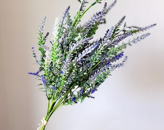 Faux Lavender Bundle, Purple Lavender Stems, Artificial Lavender Spray, Farmhouse Floral, Spring Summer Wreath Supply, Floral Arrangement De